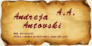 Andreja Antovski vizit kartica